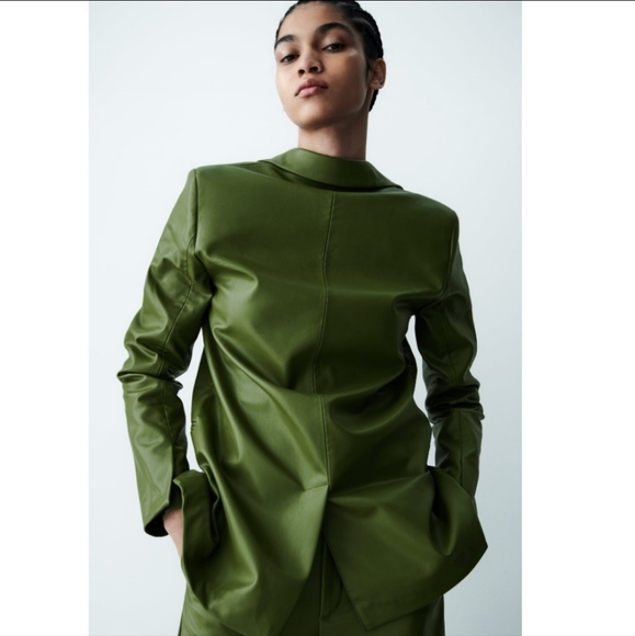 Zara 2 pcs Faux leather blazer + pants - Picture 13 of 16